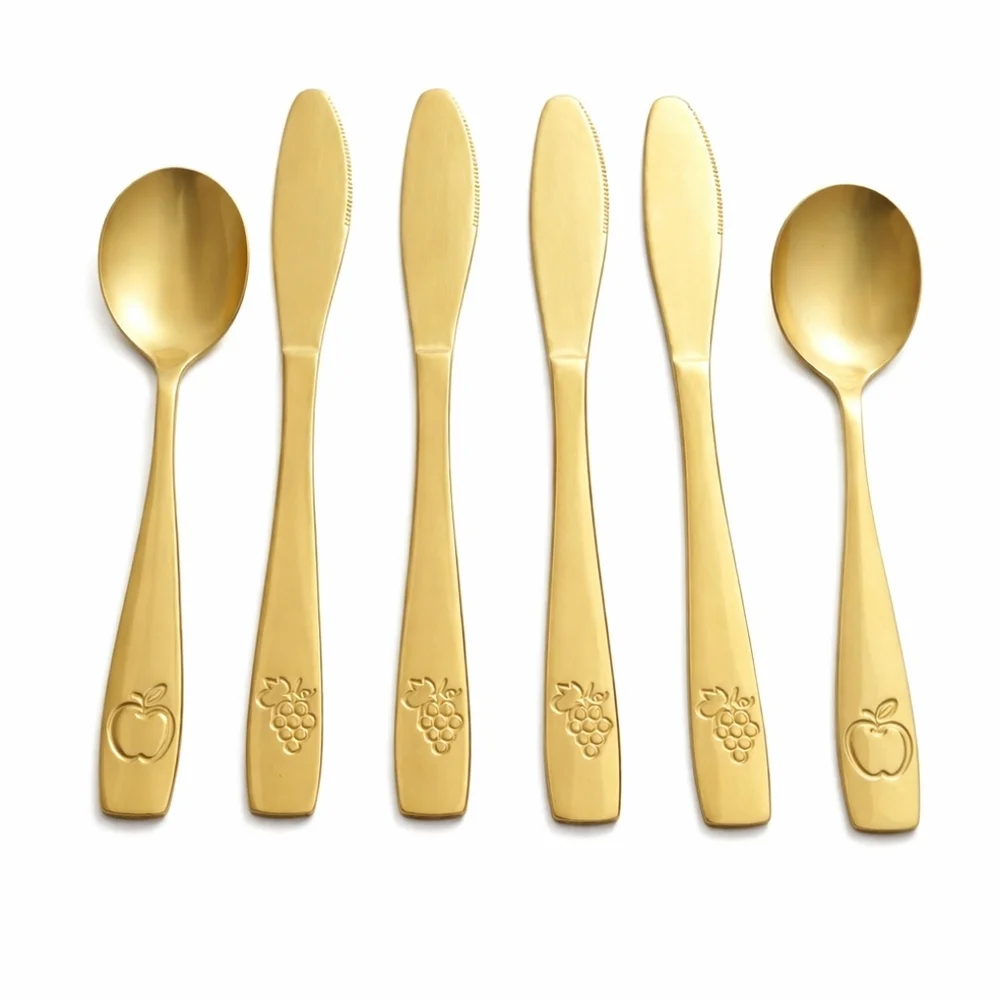 GOLD EMBOSSED Fruit Collectable Flatware.
